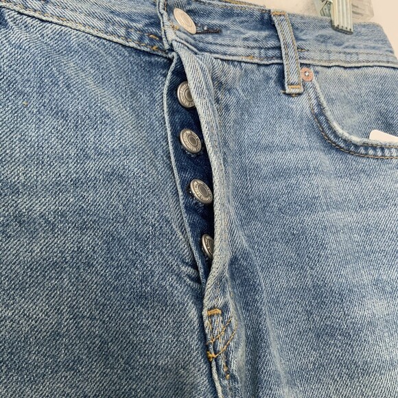 We The Free Jeans Women Size 25 Blue Distressed Maggie Mid Rise Straight Leg - Picture 5 of 13